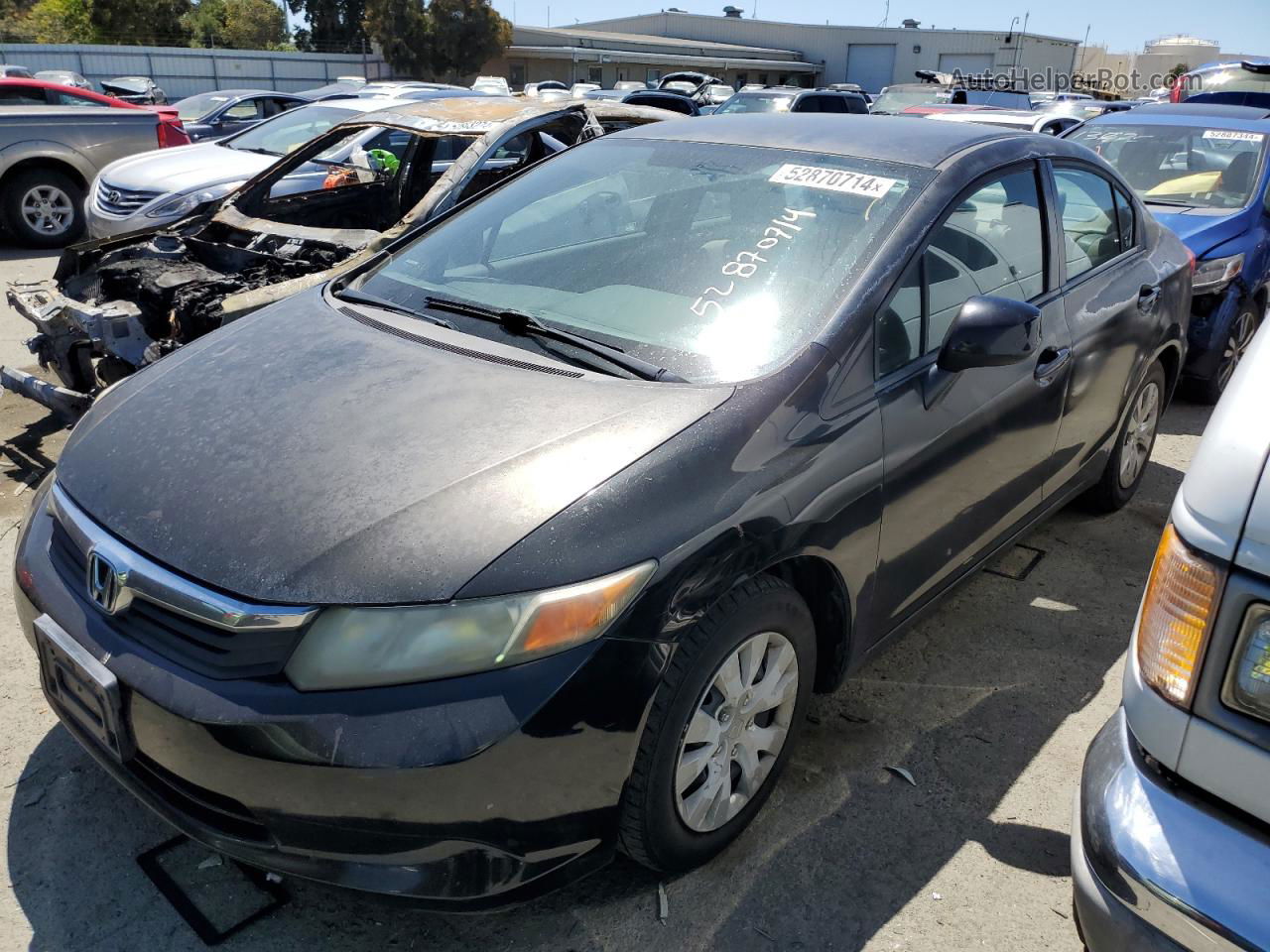 2012 Honda Civic Lx Black vin: 2HGFB2F5XCH559611