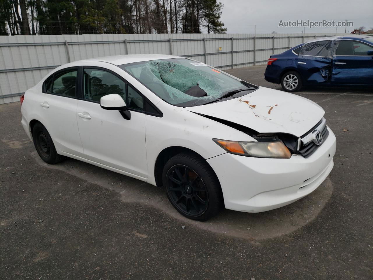 2012 Honda Civic Lx White vin: 2HGFB2F5XCH561486