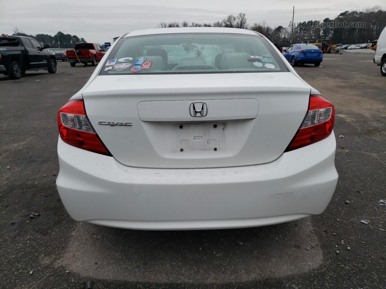 2012 Honda Civic Lx White vin: 2HGFB2F5XCH561486