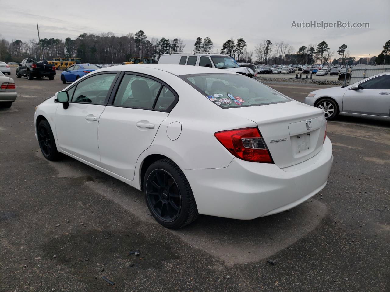 2012 Honda Civic Lx White vin: 2HGFB2F5XCH561486