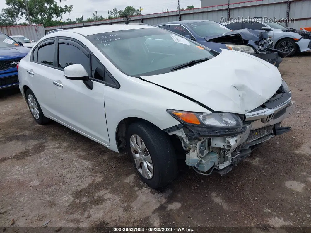 2012 Honda Civic Lx White vin: 2HGFB2F5XCH563707