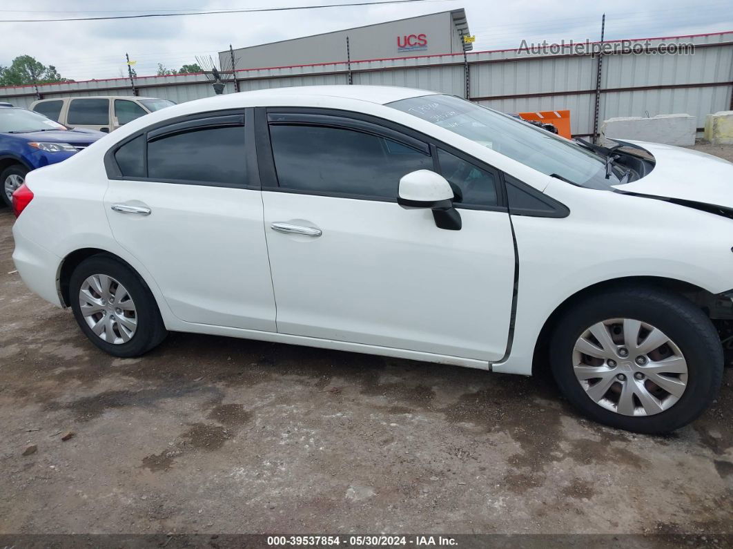 2012 Honda Civic Lx White vin: 2HGFB2F5XCH563707