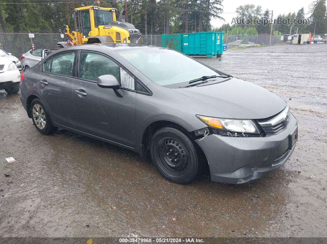 2012 Honda Civic Lx Gray vin: 2HGFB2F5XCH602036