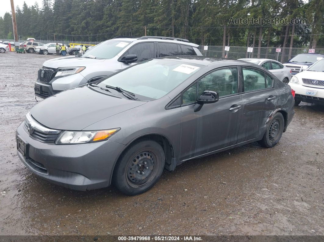 2012 Honda Civic Lx Gray vin: 2HGFB2F5XCH602036