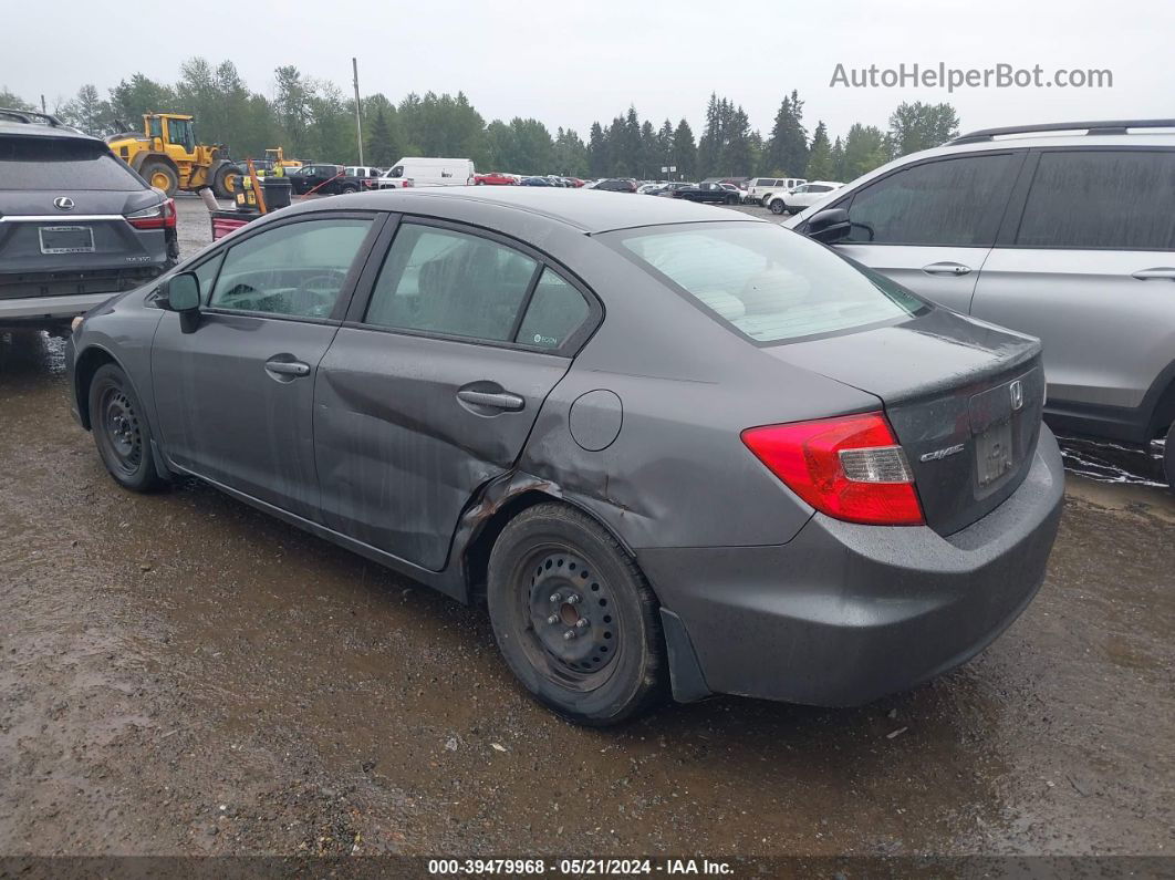 2012 Honda Civic Lx Gray vin: 2HGFB2F5XCH602036