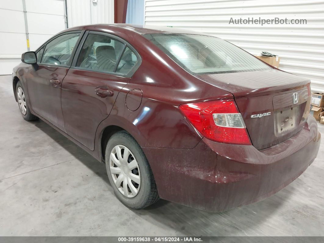 2012 Honda Civic Lx Red vin: 2HGFB2F5XCH607558