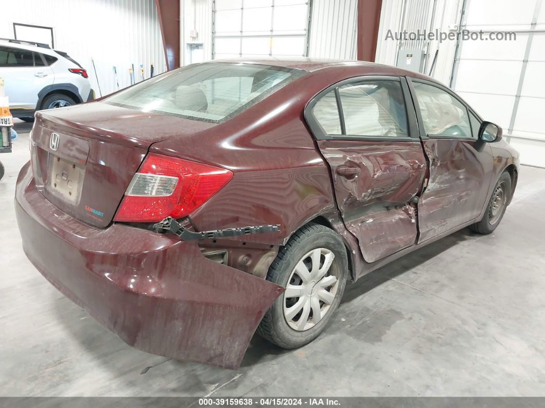 2012 Honda Civic Lx Red vin: 2HGFB2F5XCH607558