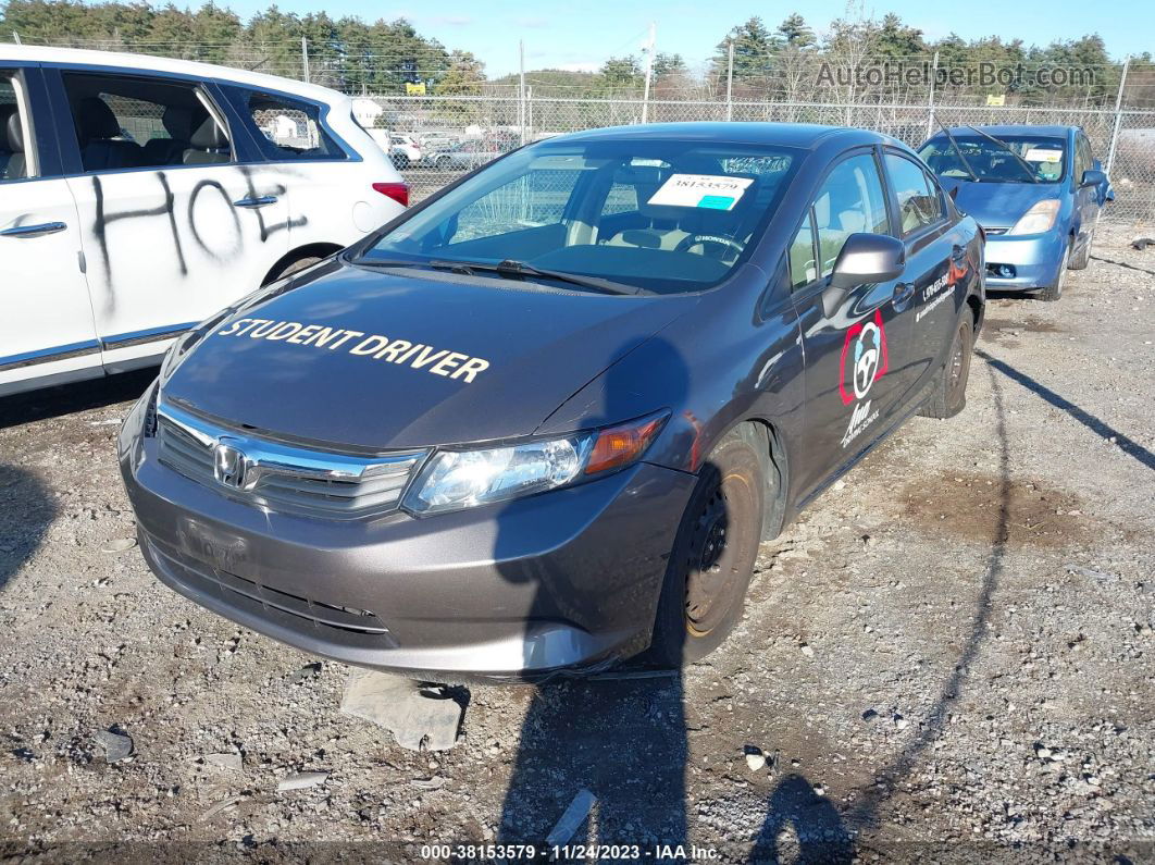 2012 Honda Civic Lx Gray vin: 2HGFB2F5XCH612050