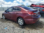 2013 Honda Civic Lx Burgundy vin: 2HGFB2F5XDH510846