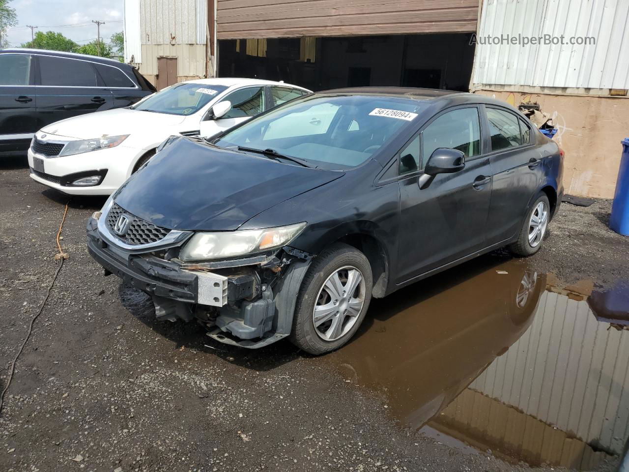 2013 Honda Civic Lx Black vin: 2HGFB2F5XDH515349