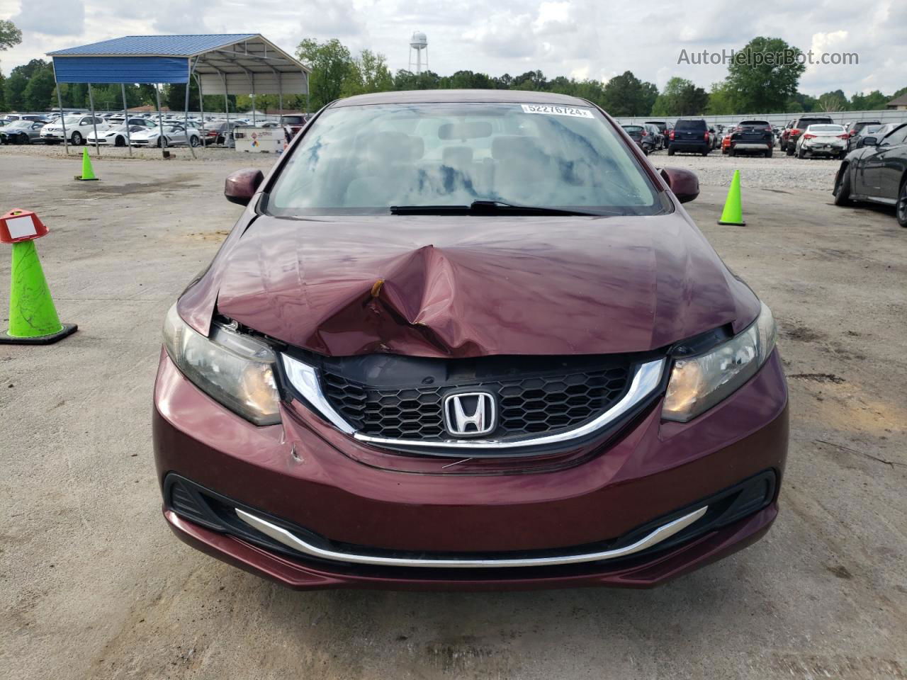 2013 Honda Civic Lx Burgundy vin: 2HGFB2F5XDH564650