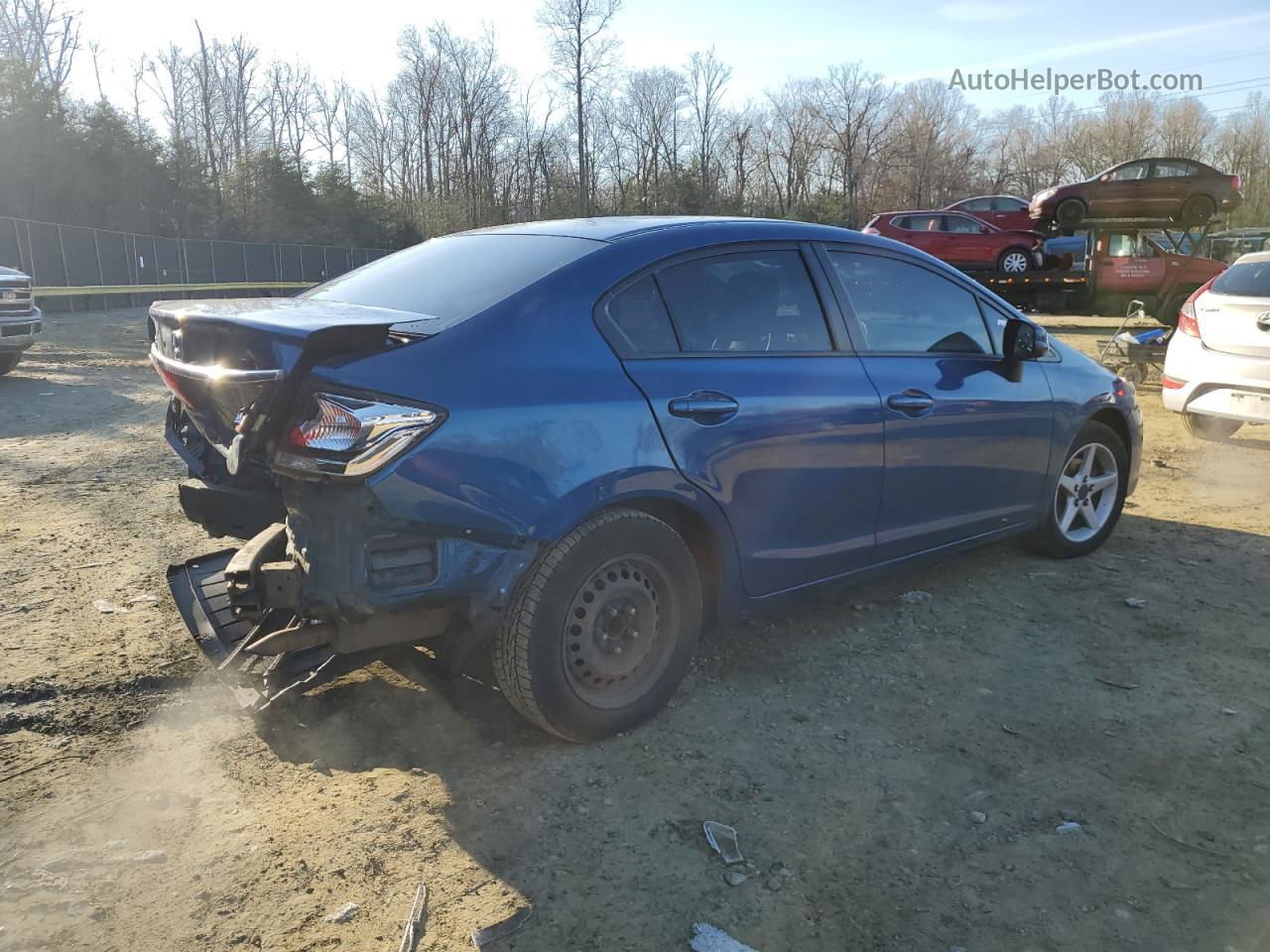 2013 Honda Civic Lx Blue vin: 2HGFB2F5XDH571744