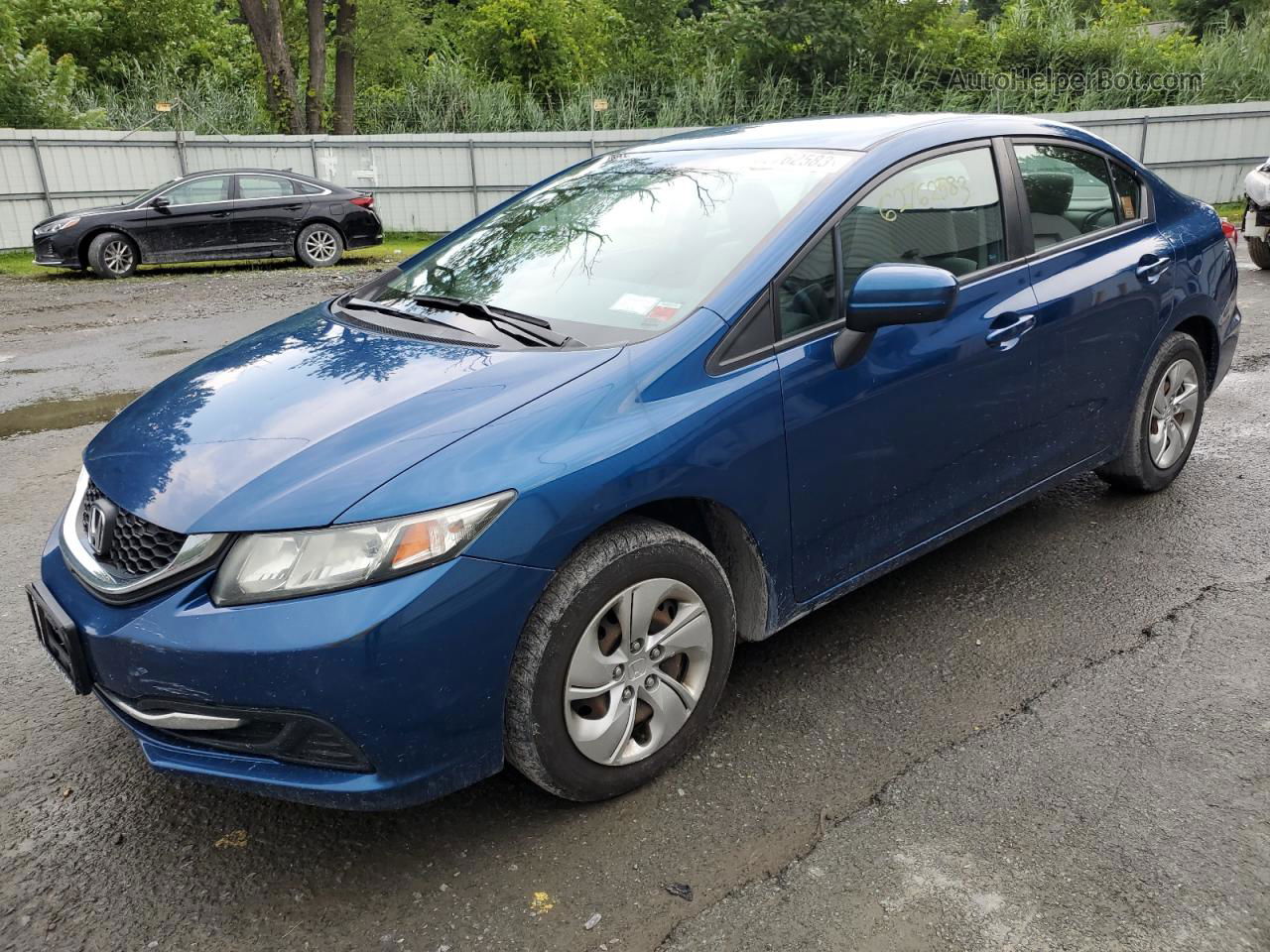 2014 Honda Civic Lx Blue vin: 2HGFB2F5XEH501422