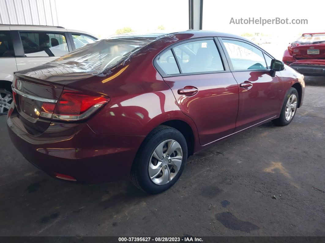 2014 Honda Civic Sedan Lx Maroon vin: 2HGFB2F5XEH519130