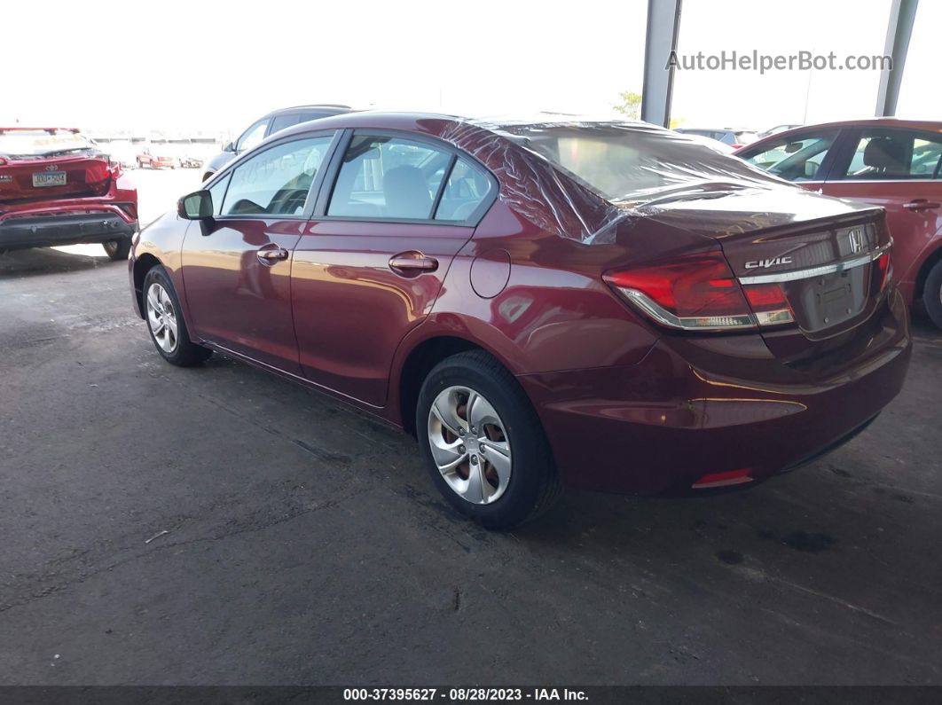 2014 Honda Civic Sedan Lx Maroon vin: 2HGFB2F5XEH519130