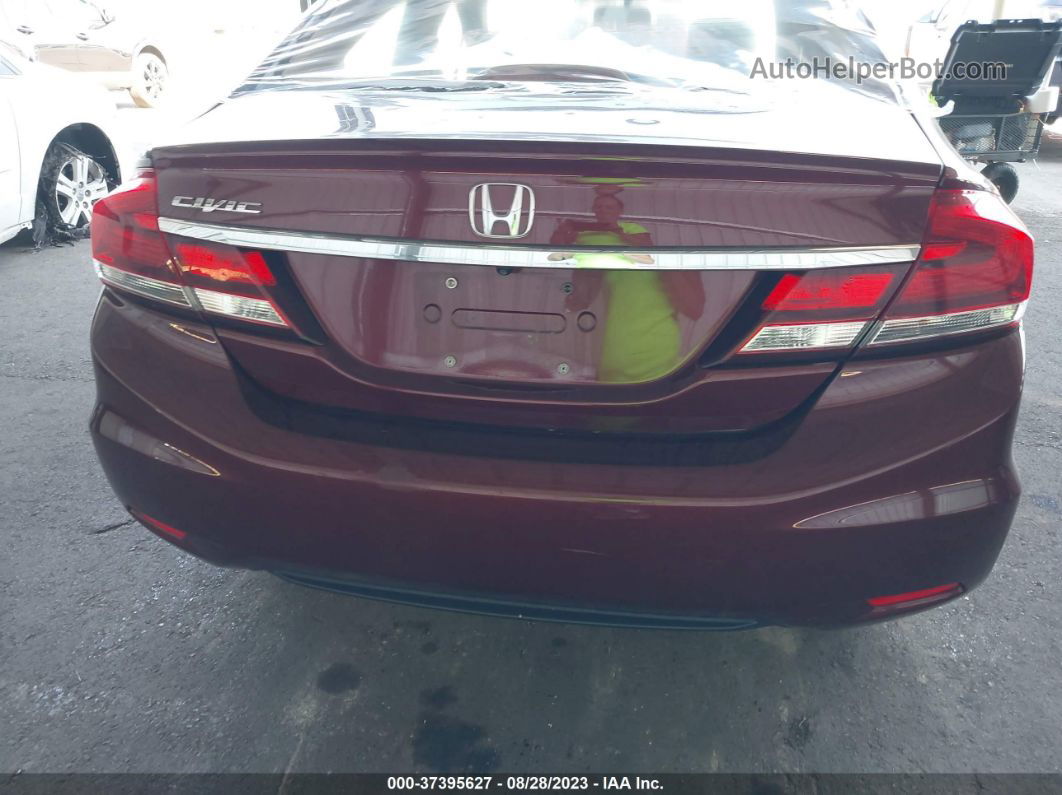 2014 Honda Civic Sedan Lx Maroon vin: 2HGFB2F5XEH519130