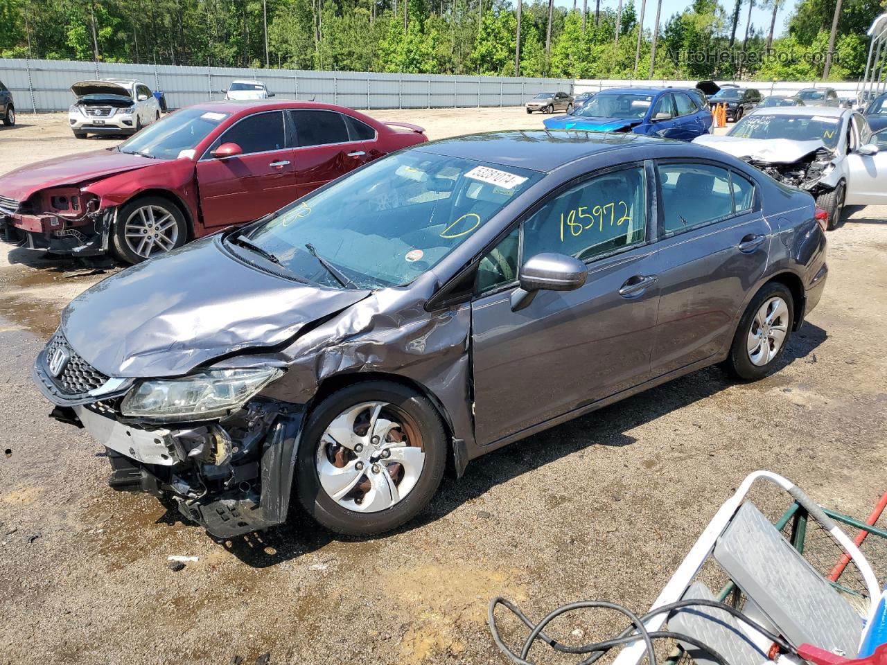 2014 Honda Civic Lx Gray vin: 2HGFB2F5XEH530645