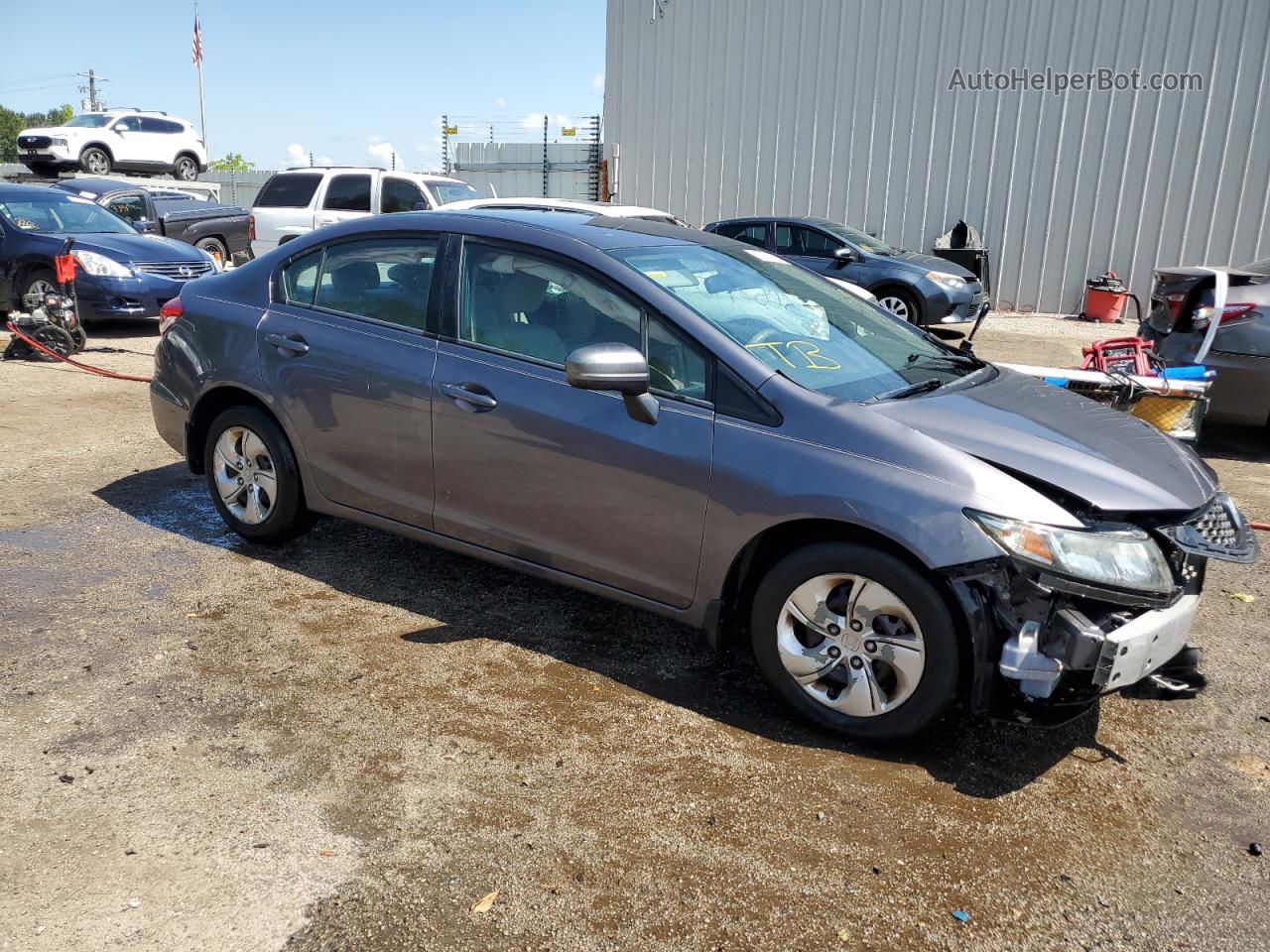 2014 Honda Civic Lx Gray vin: 2HGFB2F5XEH530645