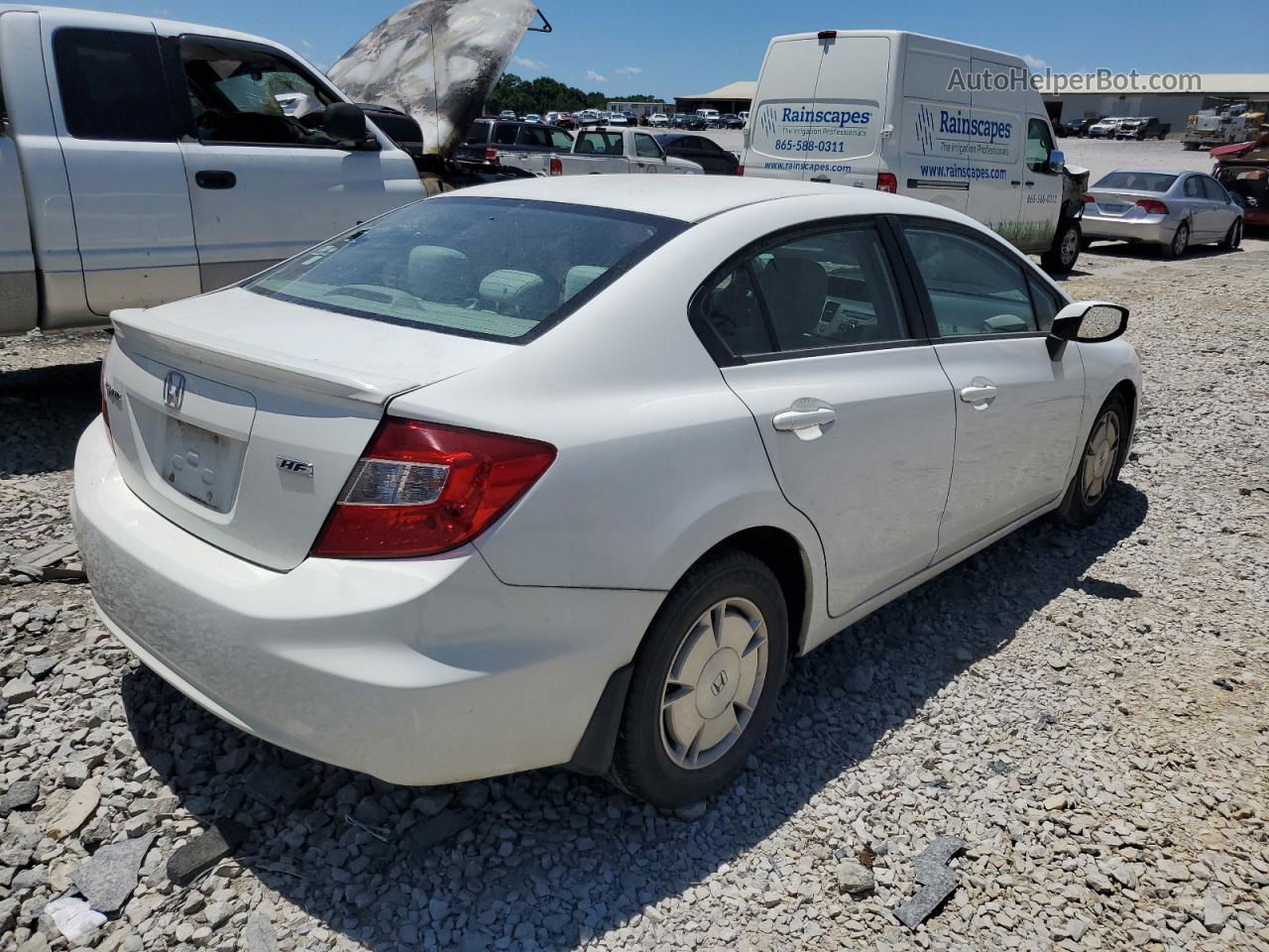 2012 Honda Civic Hf White vin: 2HGFB2F62CH550300