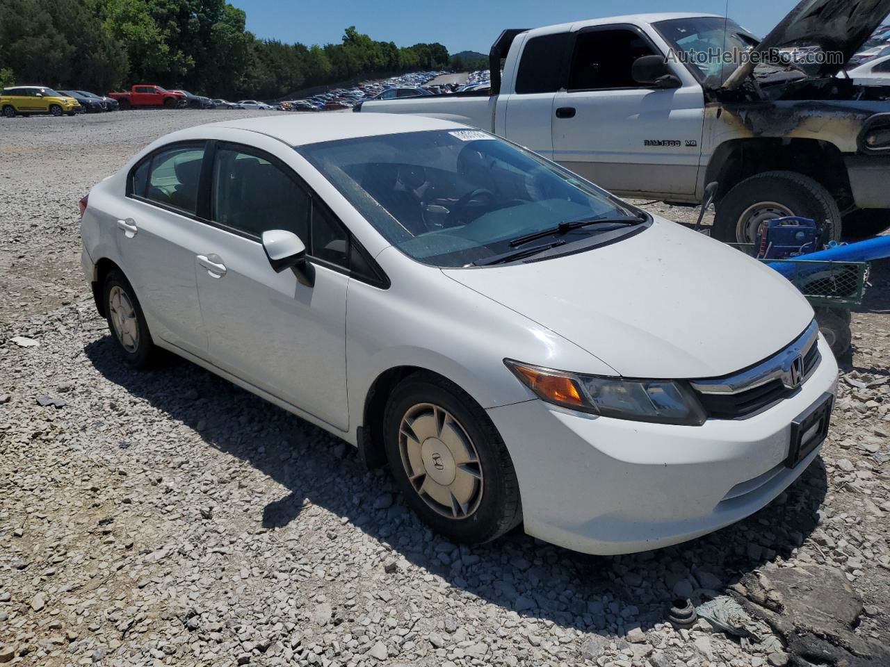 2012 Honda Civic Hf White vin: 2HGFB2F62CH550300