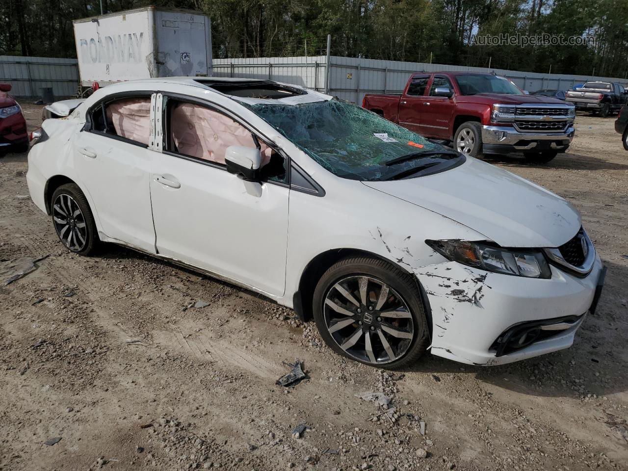 2014 Honda Civic Touring White vin: 2HGFB2F77EH001221