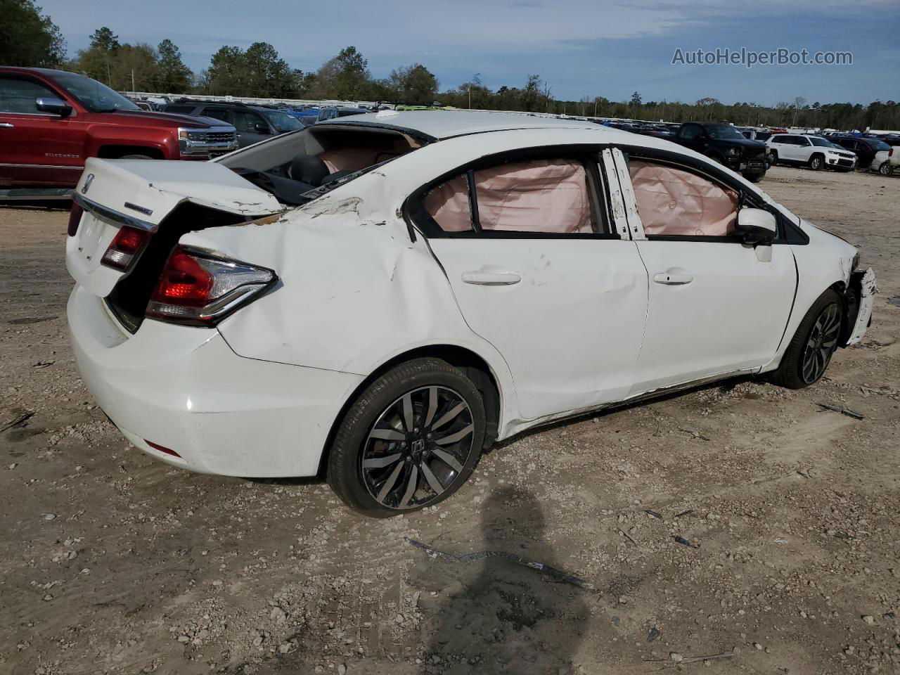 2014 Honda Civic Touring White vin: 2HGFB2F77EH001221