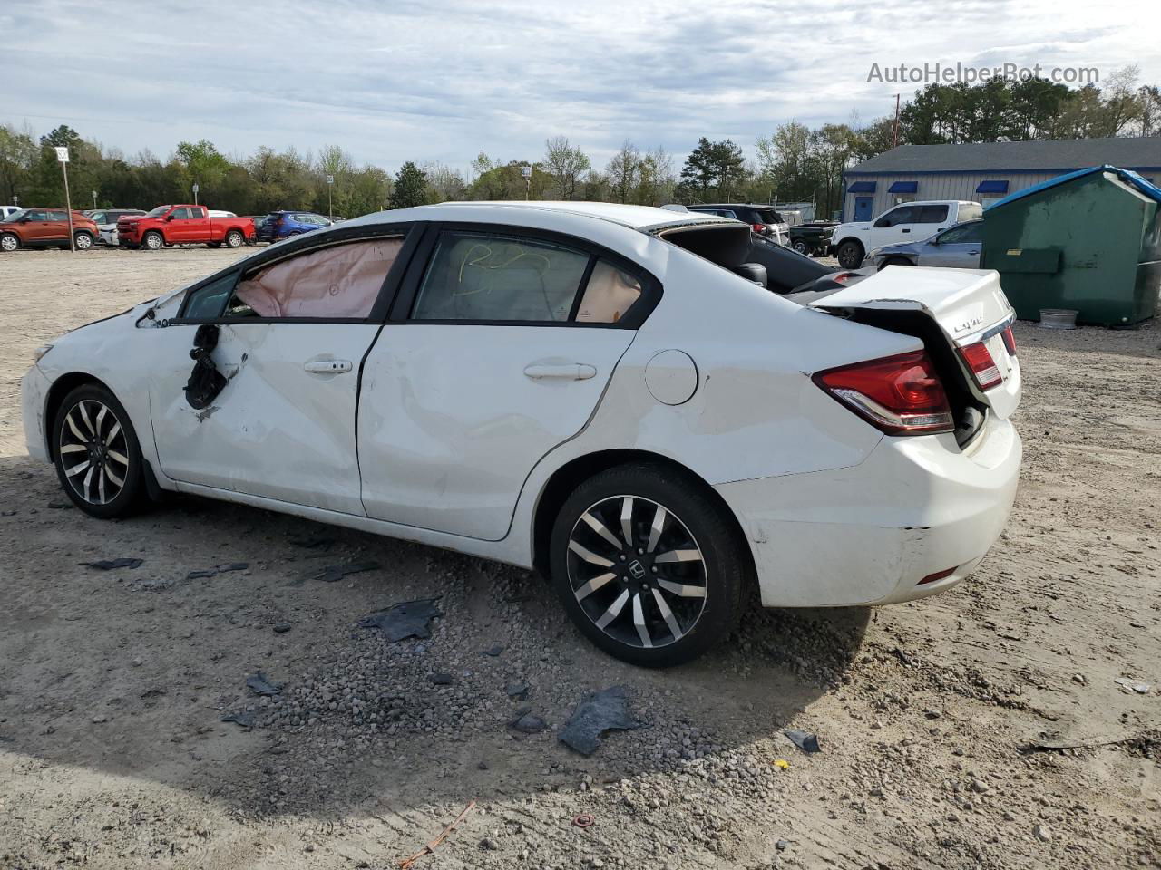 2014 Honda Civic Touring White vin: 2HGFB2F77EH001221