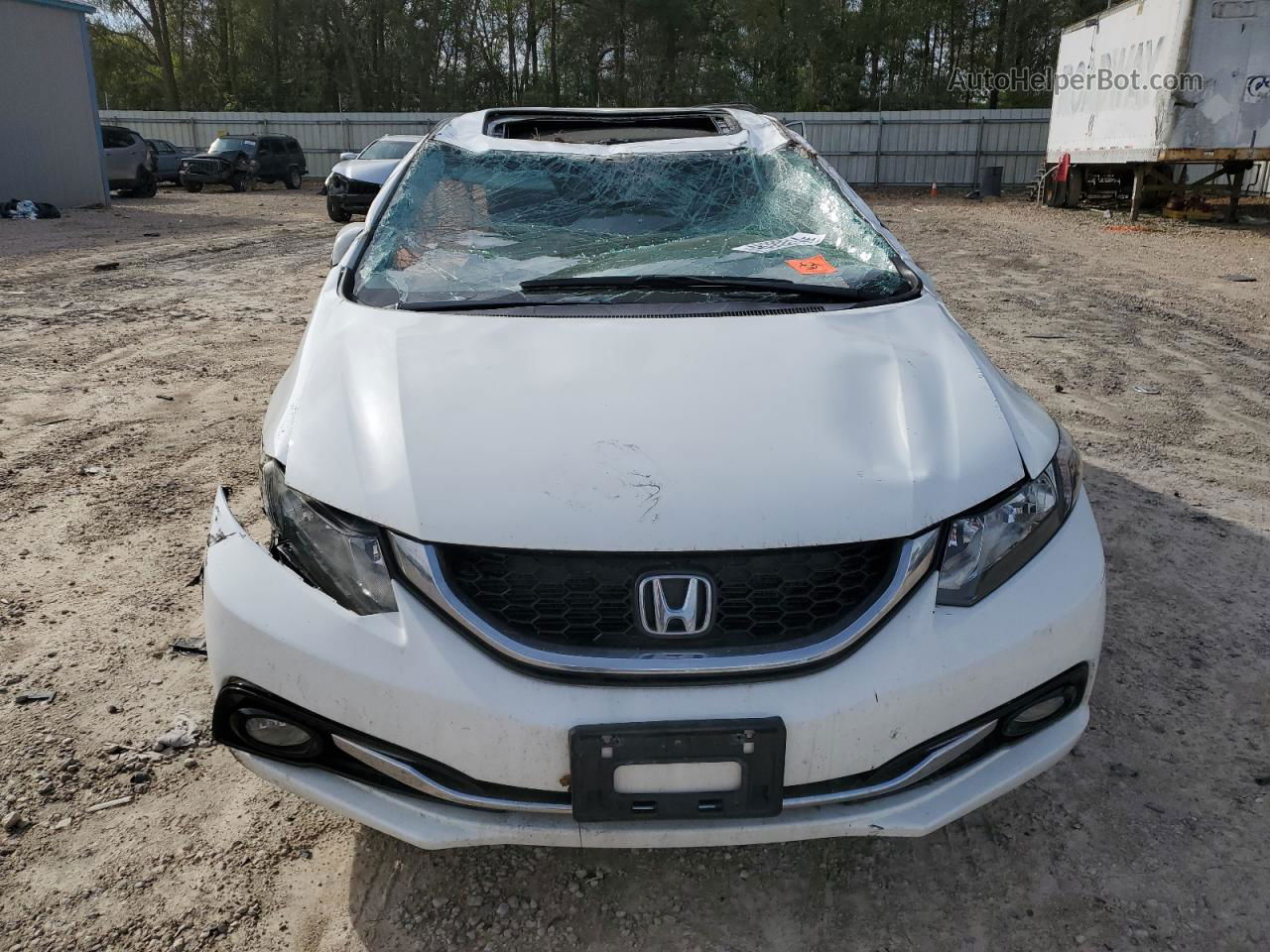 2014 Honda Civic Touring White vin: 2HGFB2F77EH001221