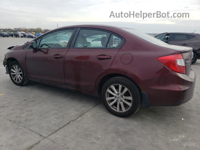 2012 Honda Civic Ex Burgundy vin: 2HGFB2F80CH509116