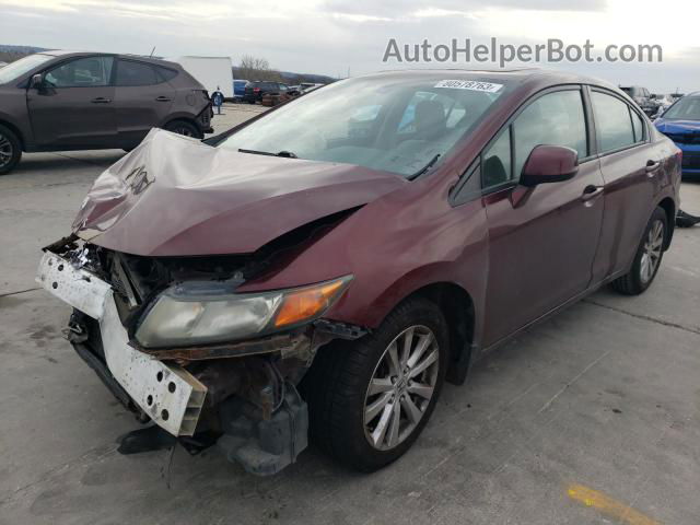 2012 Honda Civic Ex Burgundy vin: 2HGFB2F80CH509116