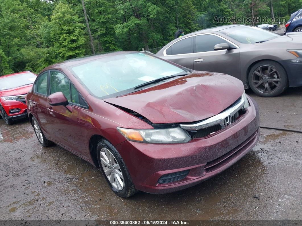 2012 Honda Civic Ex Burgundy vin: 2HGFB2F81CH553853