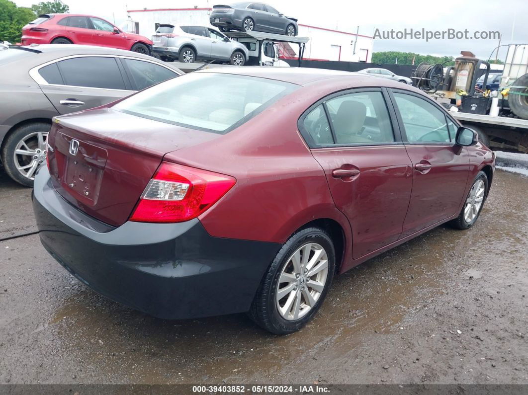 2012 Honda Civic Ex Бордовый vin: 2HGFB2F81CH553853