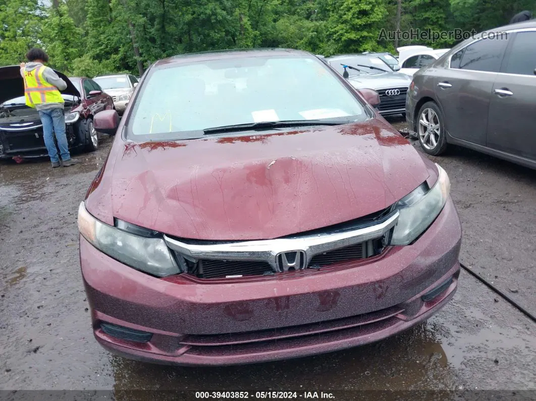 2012 Honda Civic Ex Бордовый vin: 2HGFB2F81CH553853