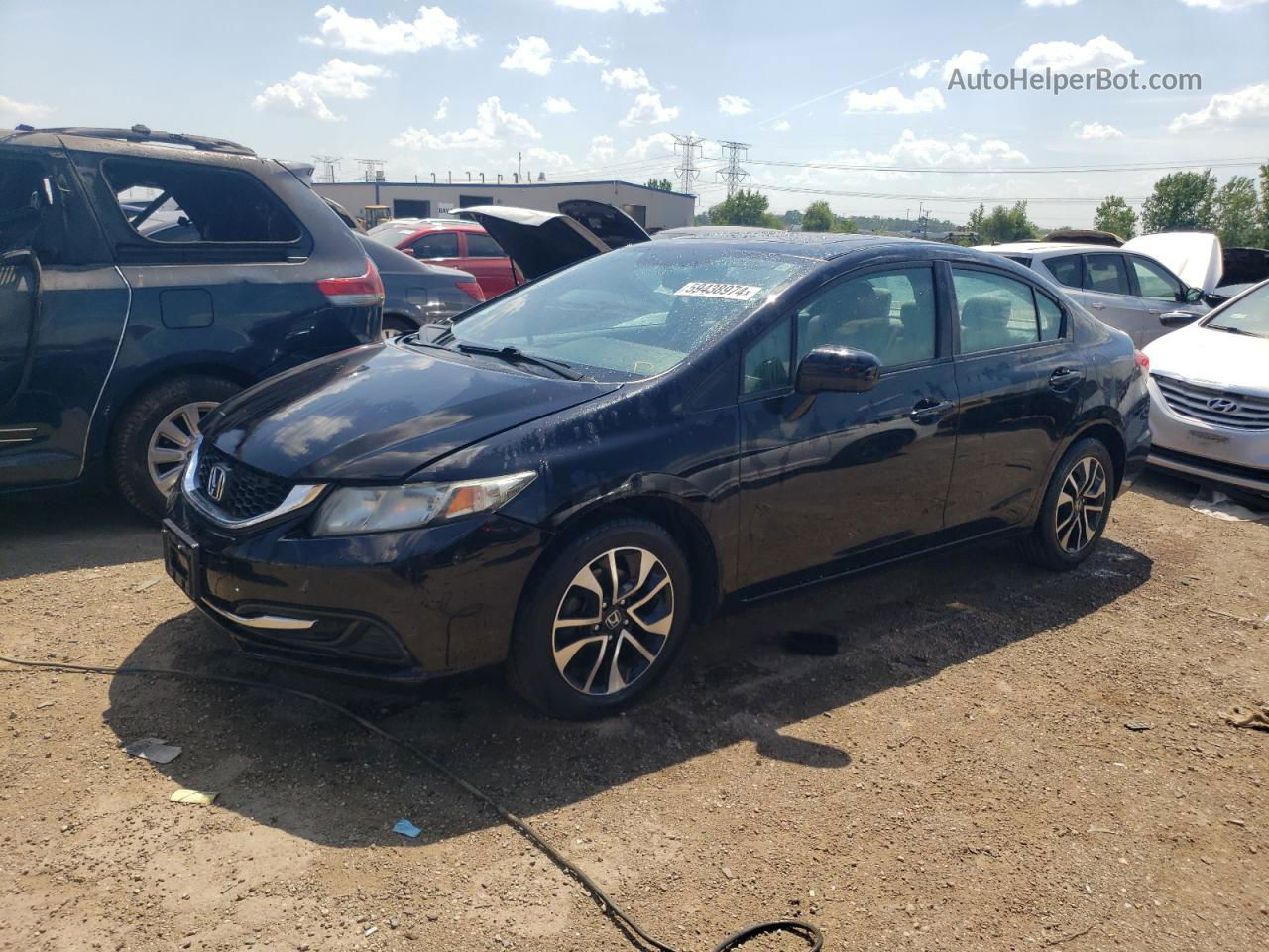 2014 Honda Civic Ex Черный vin: 2HGFB2F83EH536863