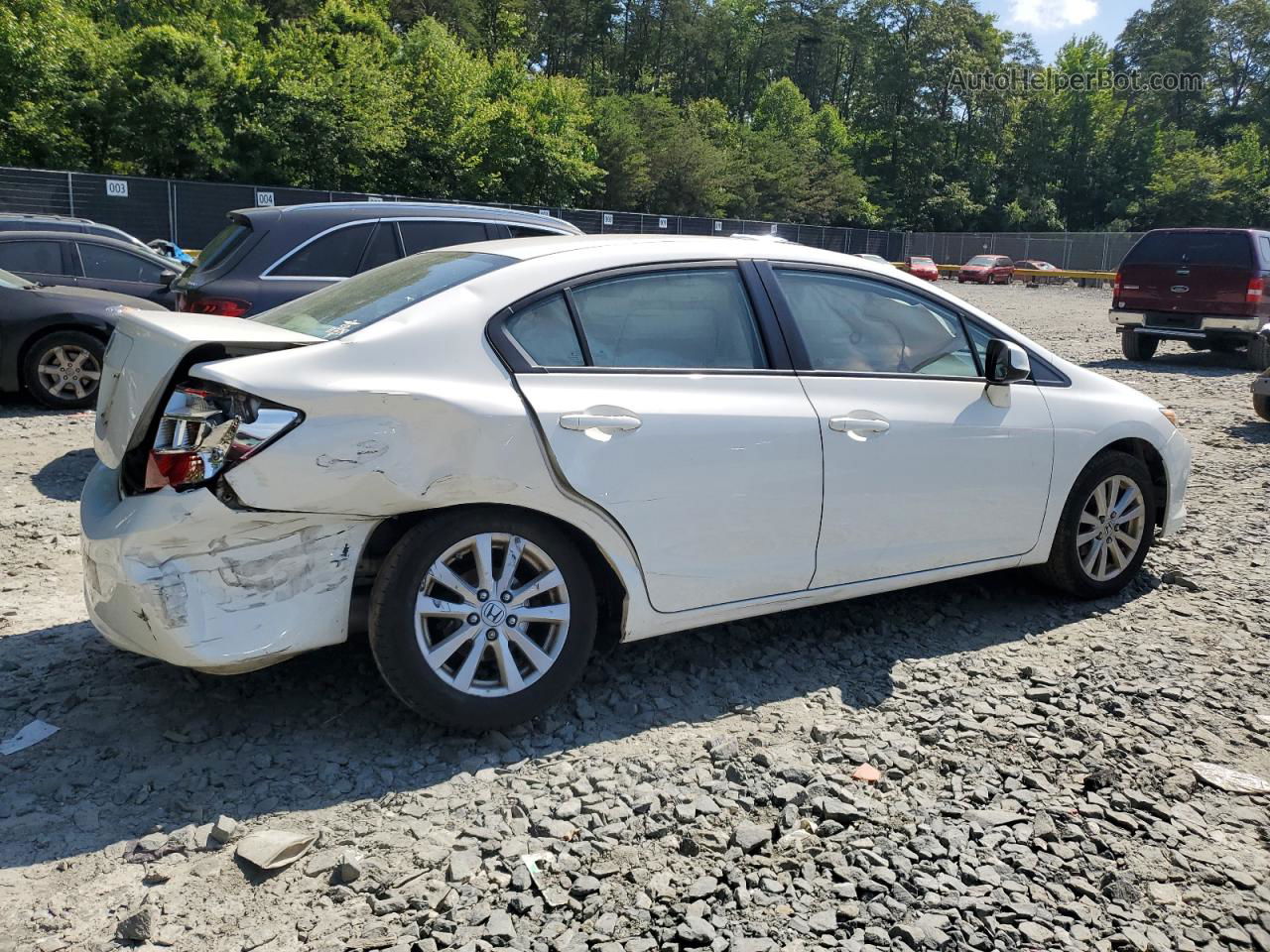 2012 Honda Civic Ex White vin: 2HGFB2F84CH600955