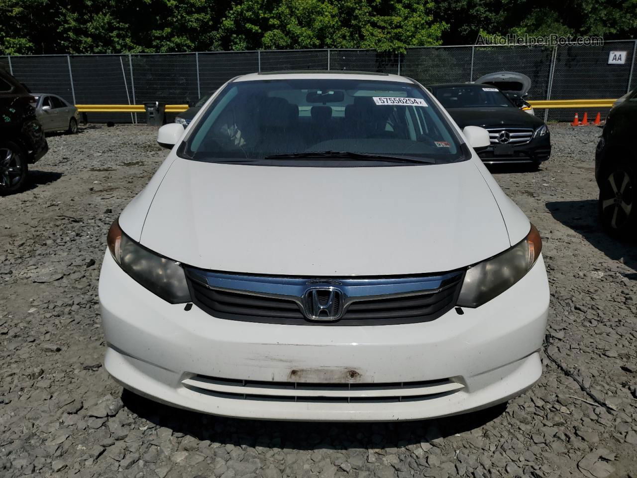 2012 Honda Civic Ex White vin: 2HGFB2F84CH600955