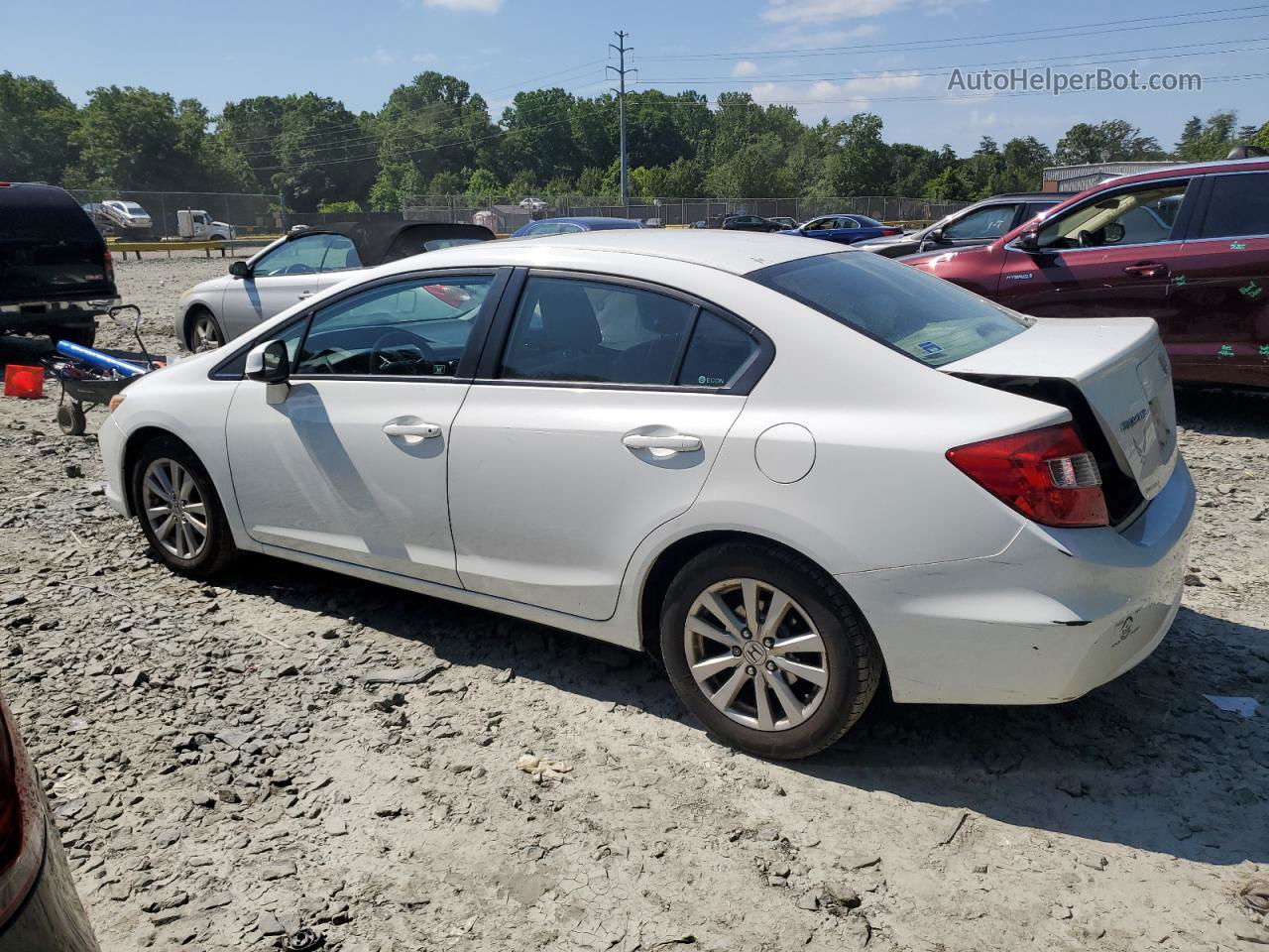 2012 Honda Civic Ex White vin: 2HGFB2F84CH600955