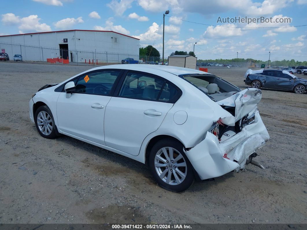 2012 Honda Civic Ex White vin: 2HGFB2F85CH500413