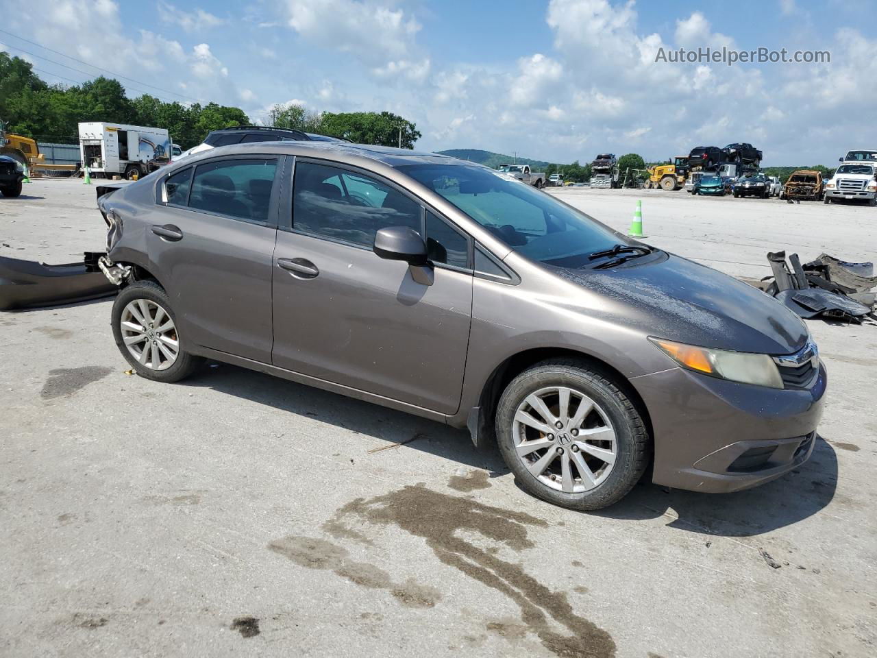 2012 Honda Civic Ex Gray vin: 2HGFB2F85CH500976