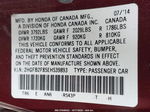 2014 Honda Civic Ex Burgundy vin: 2HGFB2F85EH539893