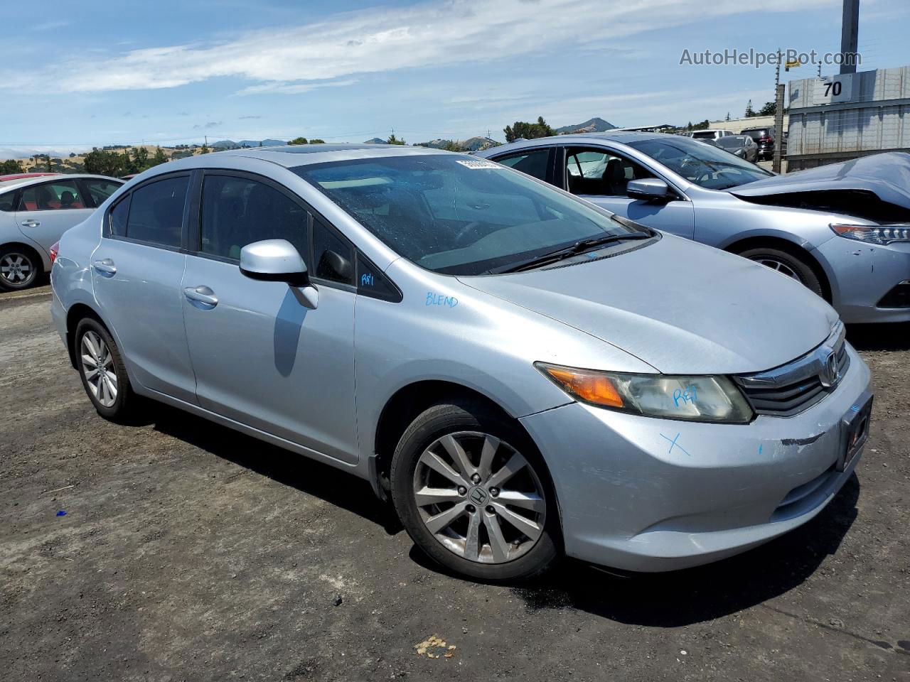 2012 Honda Civic Ex Silver vin: 2HGFB2F86CH312404