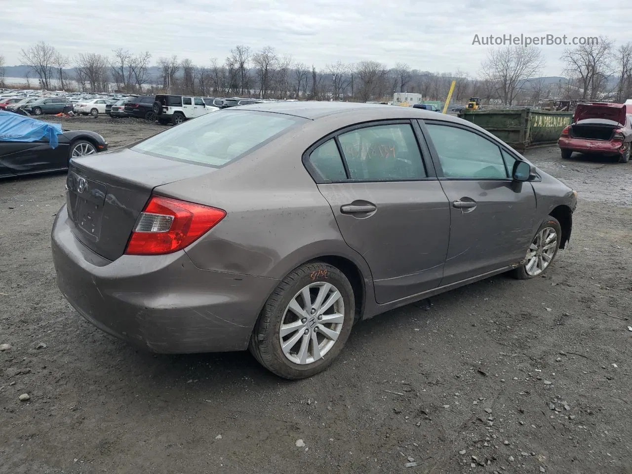 2012 Honda Civic Ex Brown vin: 2HGFB2F86CH521075