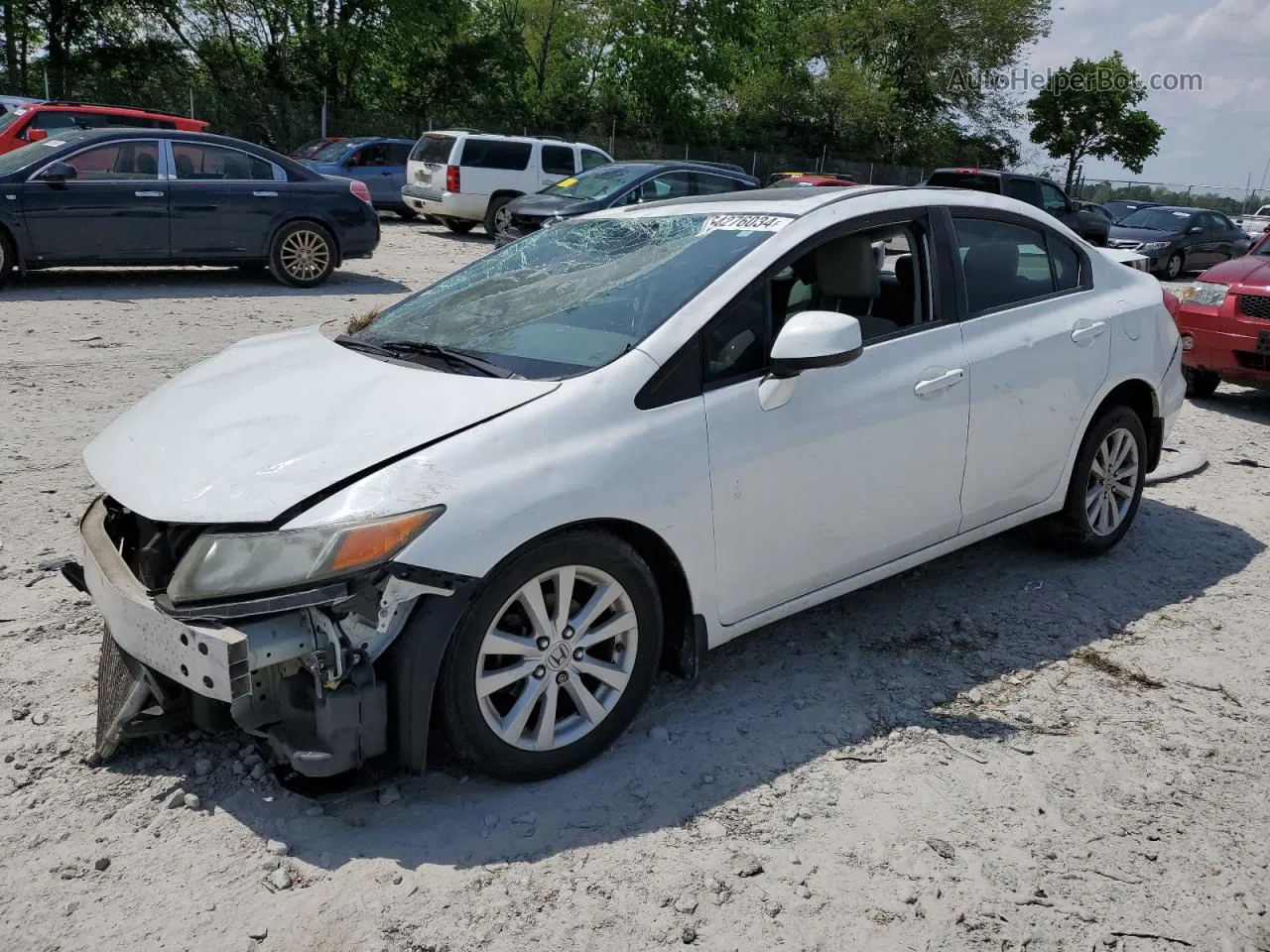 2012 Honda Civic Ex White vin: 2HGFB2F86CH551998