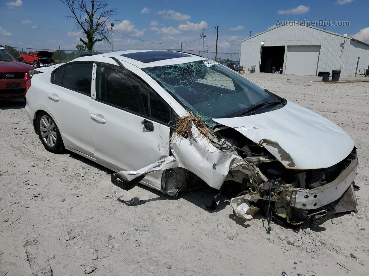 2012 Honda Civic Ex White vin: 2HGFB2F86CH551998