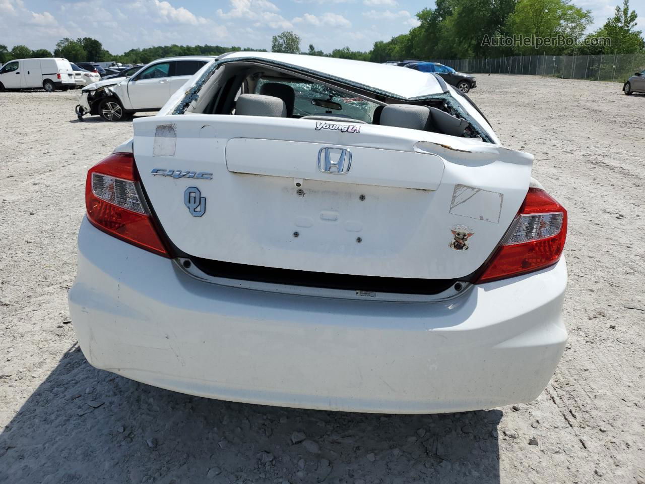 2012 Honda Civic Ex White vin: 2HGFB2F86CH551998