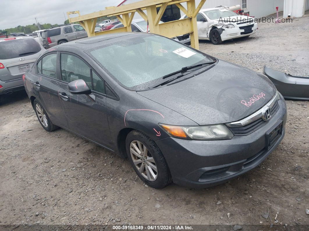 2012 Honda Civic Ex Gray vin: 2HGFB2F86CH573077