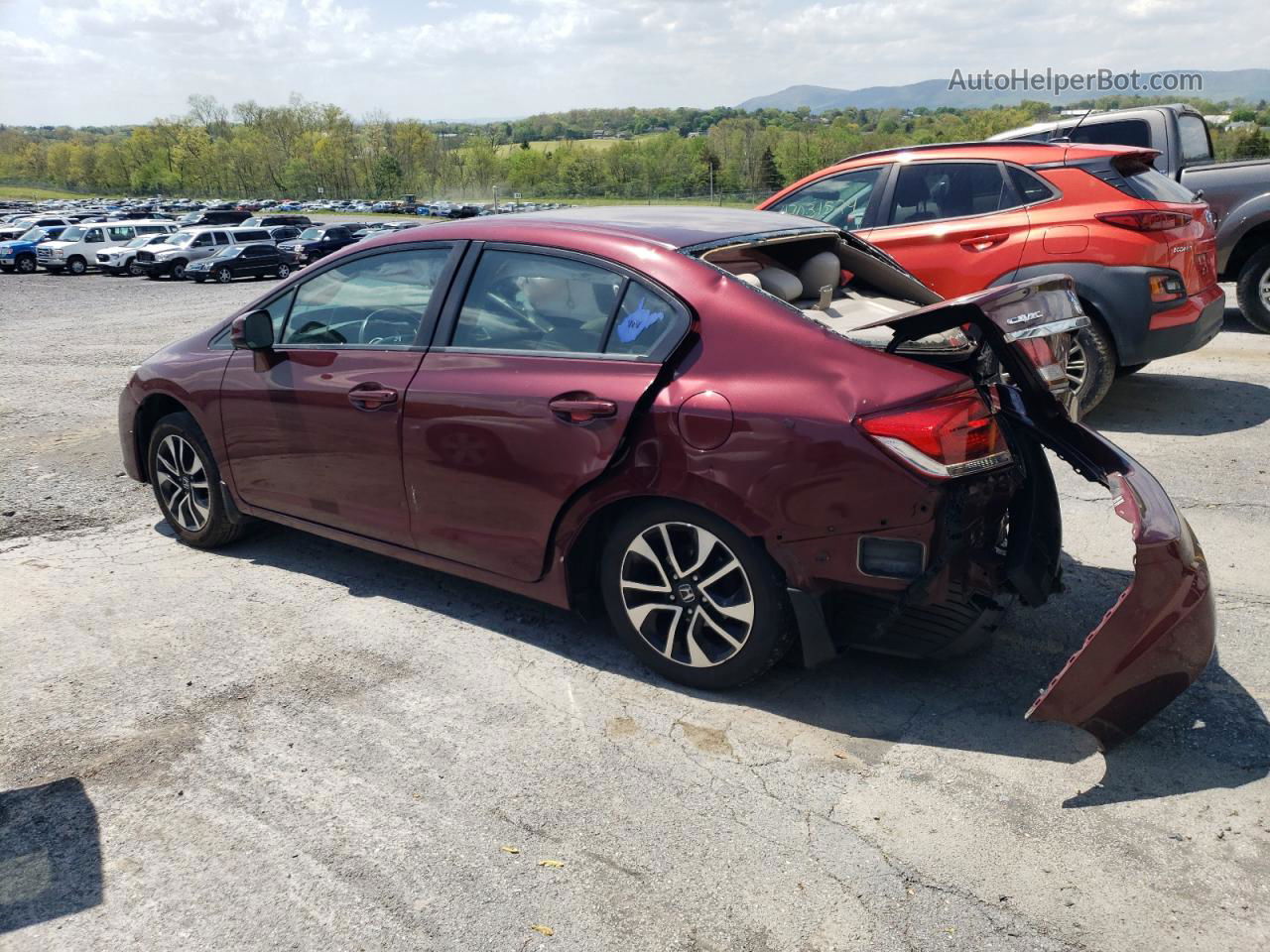 2013 Honda Civic Ex Burgundy vin: 2HGFB2F86DH535821