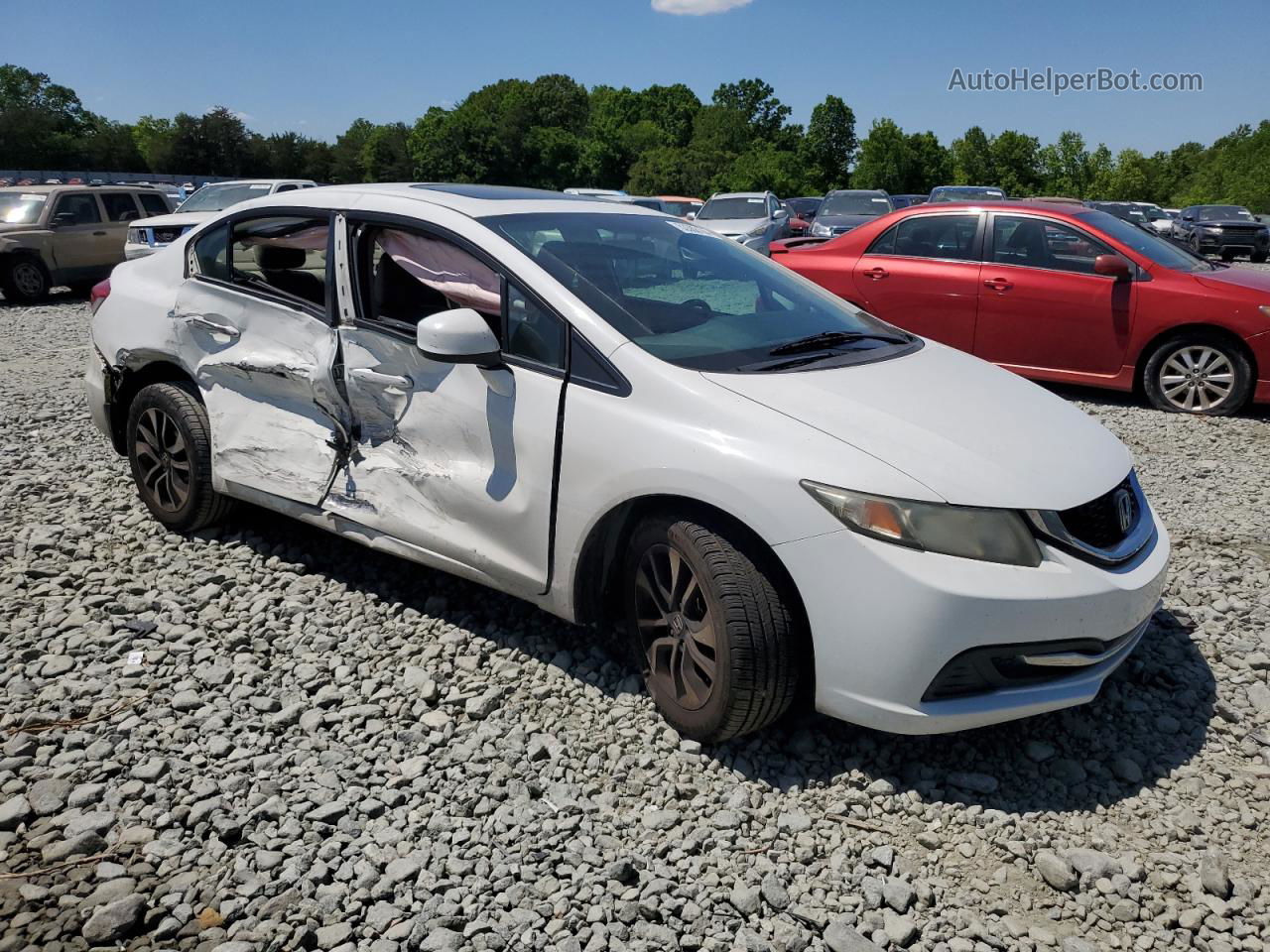 2013 Honda Civic Ex White vin: 2HGFB2F88DH531284