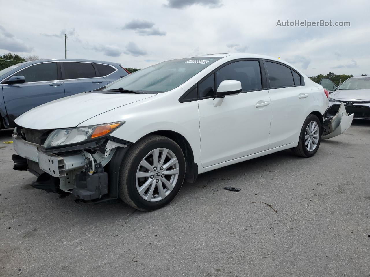 2012 Honda Civic Ex White vin: 2HGFB2F89CH313109