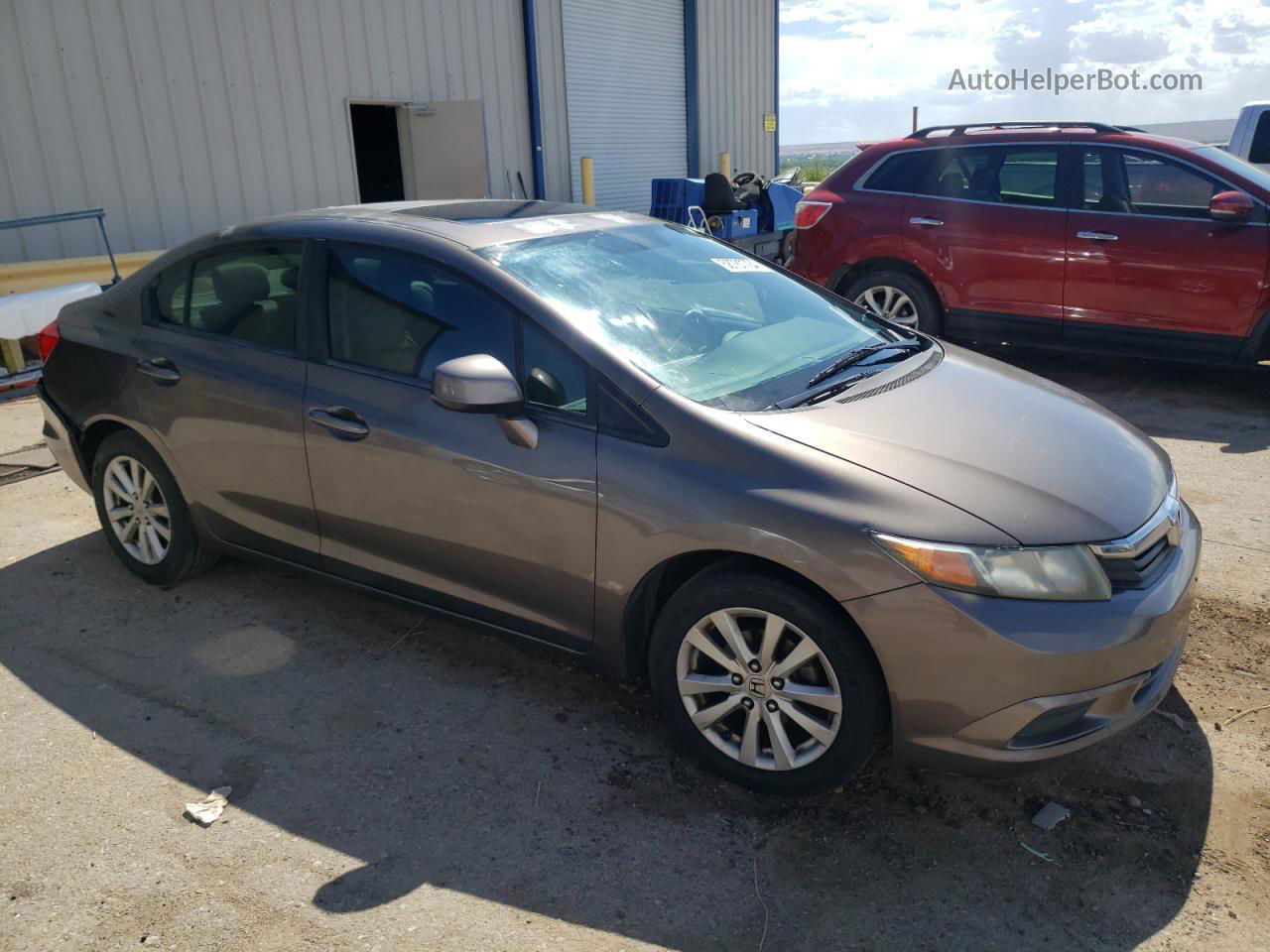 2012 Honda Civic Exl Brown vin: 2HGFB2F90CH546787